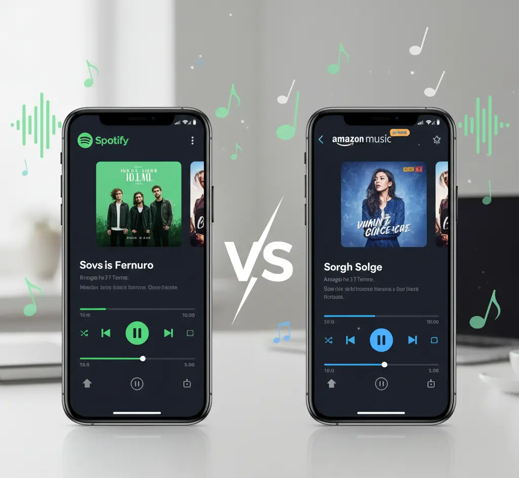 Amazon Music vs Spotify: Which One is Better in India 1 Amazon Music vs Spotify comparison image for Indian users by spotich.com