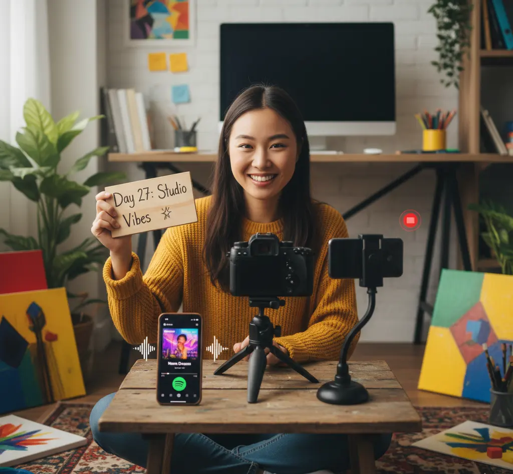 Influencers using Spotify songs in TikTok videos