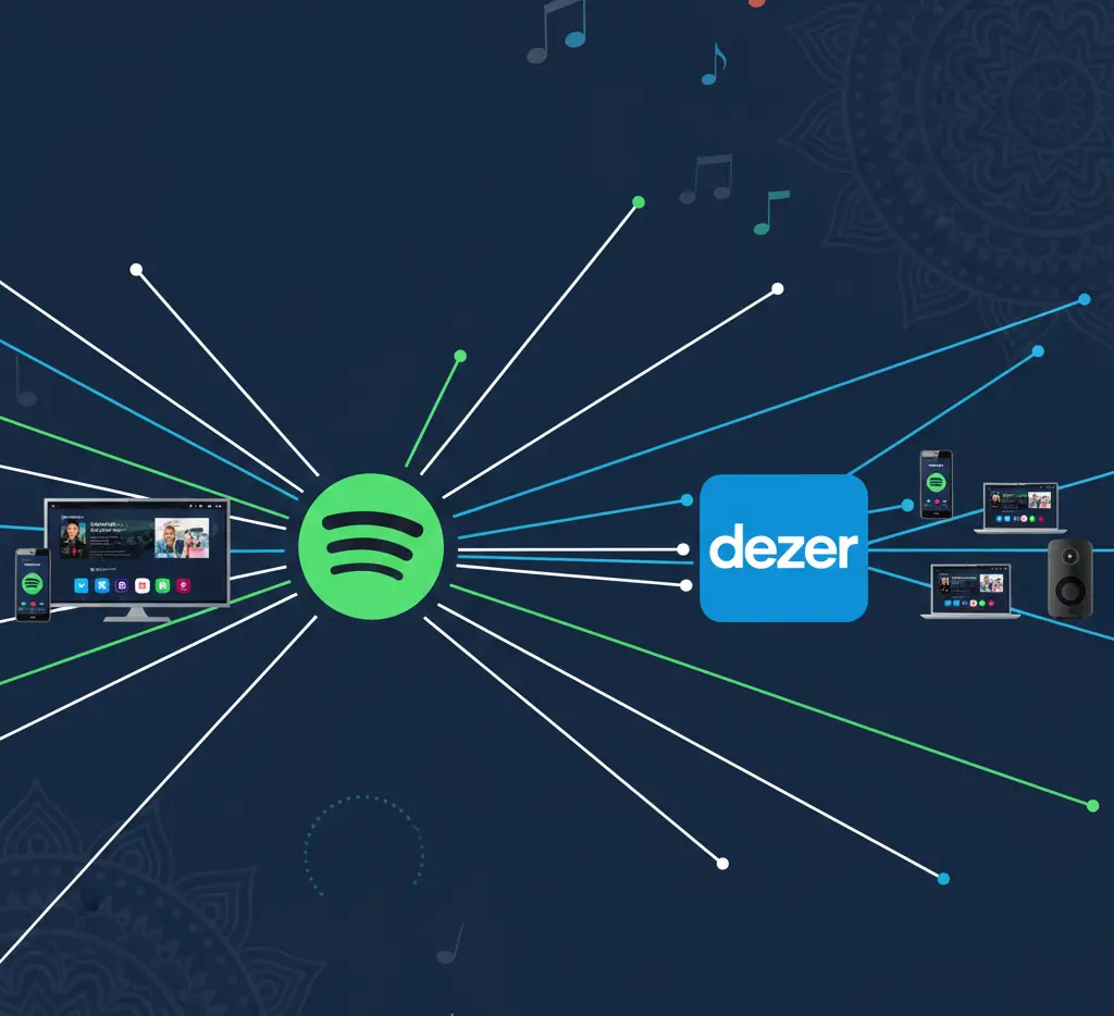 Device support comparison for Spotify and Deezer in India