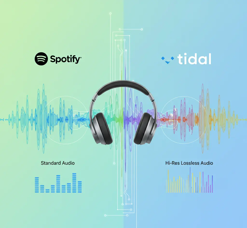 “Audio quality comparison between Spotify and Tidal”