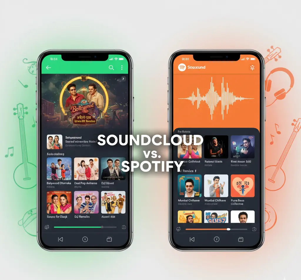 SoundCloud vs Spotify comparison for Indian music listeners on spotich.com