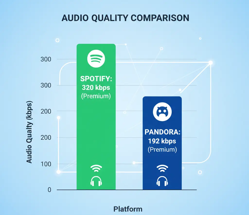 Spotify vs Pandora: Complete Comparison for Indian Users 4 Spotify vs Pandora audio quality comparison chart