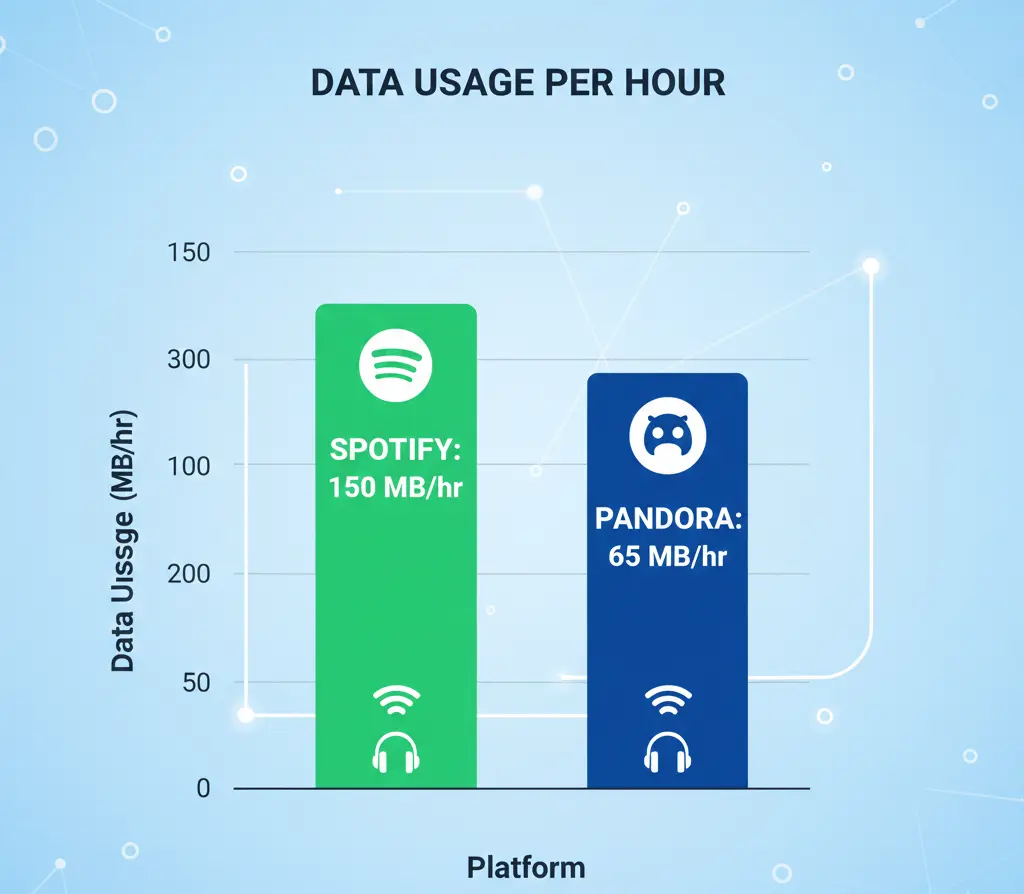 Spotify vs Pandora: Complete Comparison for Indian Users 5 Spotify vs Pandora data usage comparison