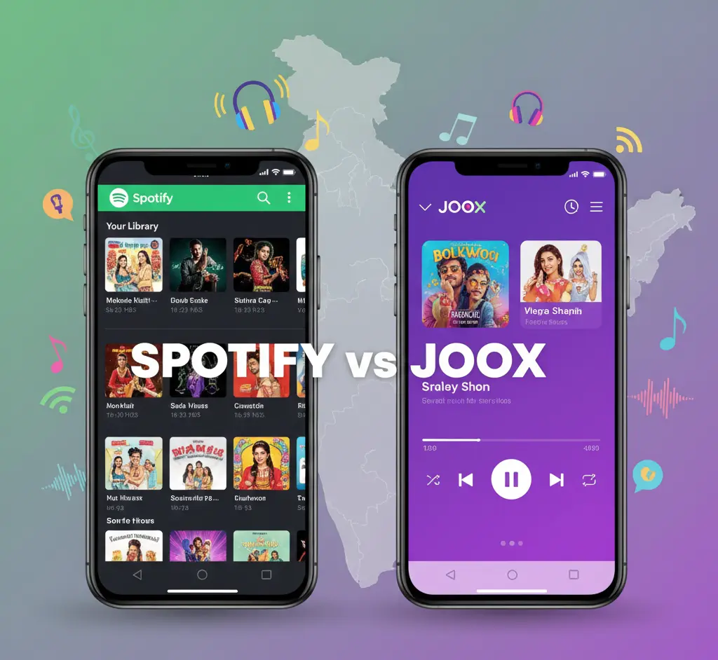 JOOX vs Spotify: Which Music App Is Better? 1 JOOX vs Spotify music app comparison illustration by spotich.com