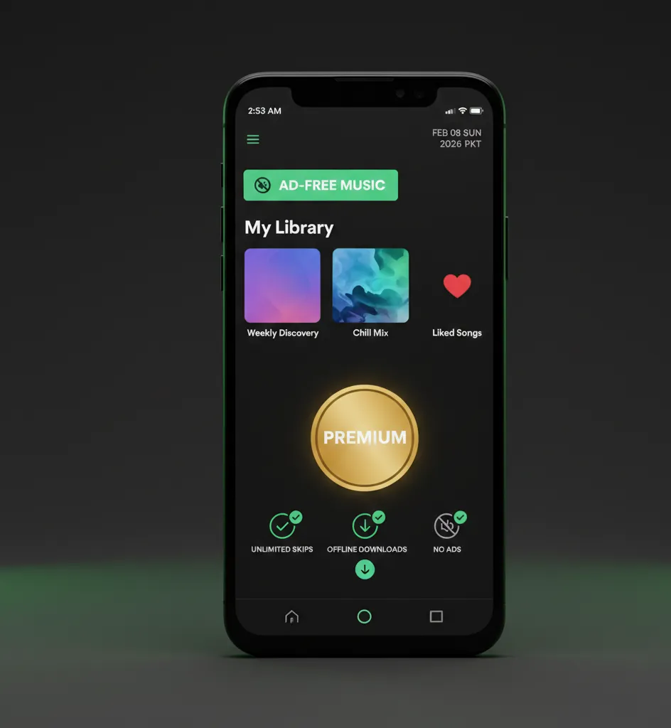 Spotify MOD APK latest version interface on Android with premium features unlocked